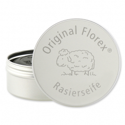 Rasierseife schwarz rund 100g in der Dose mit Lasergravur 