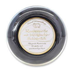Rasierseife schwarz in Dose 100g mit Etikett 