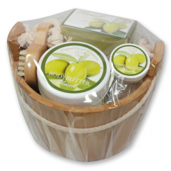 Wooden basket set 6 pieces, Olive 