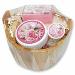 Wooden basket set 6 pieces, Rose 