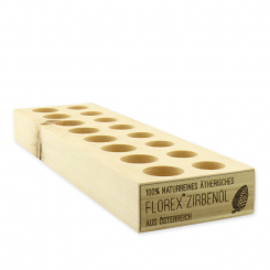 Zirbenholzaufsteller lasergraviert unbefüllt, für ätherische Öle 10ml + 20ml 