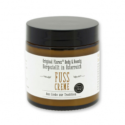 Fuß Creme 100ml im braunen Glastiegel "Aus Liebe zur Tradition" 