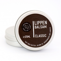 Lippenbalsam Classic 25ml in einer Alu-Dose mit Etikett "Black Edition" schwarz 