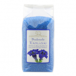 Bath salt 1kg in a cellophane bag, Gentian 