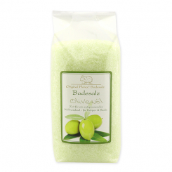 Bath salt 1kg in a cellophane bag, Olive oil 
