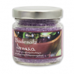 Bath salt 120g in a glass jar, Chokeberry 