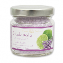 Bath salt 120g in a glass jar, Lavender lime 