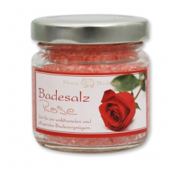 Bath salt 120g in a glass jar, Rose 