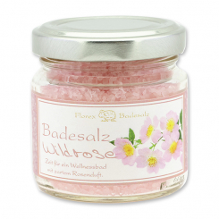 Bath salt 120g in a glass jar, Wild rose 