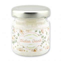 Badesalz 60g im Glas "Vielen Dank", Schneerose 