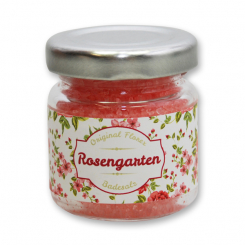 Bath salt 60g in a glass jar "Rosengarten", Rose 