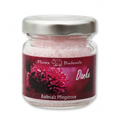 Badesalz 60g im Glas "Danke", Pfingstrose 