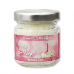 Badesalz 60g im Glas "Happy Birthday", Classic 