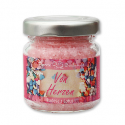 Badesalz 60g im Glas "Von Herzen", Lotus 