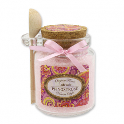 Badesalz 300g im Glas mit Holzlöffel "Vintage-Motiv 34", Pfingstrose 