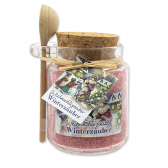 Bath salt 300g in a glass jar with a wooden spoon "Christmas magic motif 14", Winter Magic 