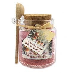Bath salt 300g in a glass jar with a wooden spoon "Christmas magic motif 15", Winter Magic 