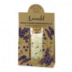 Badesalz 40g im Glas mit Kork "Wohlfühlzeit", Lavendel 