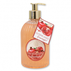 Flüssigseife mit biologischer Schafmilch 500ml im Spender mit Kärtchen, Granatapfel 