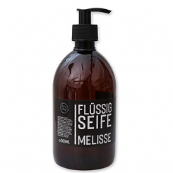 Echte flüssige Pflanzenölseife 500ml "Black Edition", Melisse 