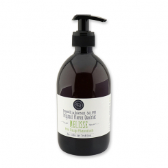Liquid plant oil soap with sheep milk 500ml "Aus Liebe zur Tradition", in a dispenser, lemon balm 