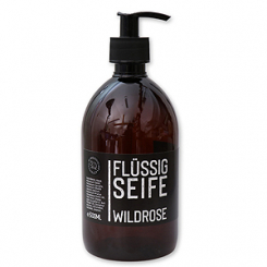 Echte flüssige Pflanzenölseife 500ml "Black Edition", Wildrose 
