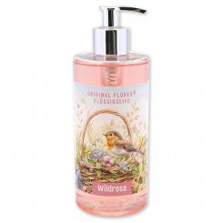 Flüssigseife mit Schafmilch 400ml "Naturzauber Motiv 11", Wildrose mit Blüten 