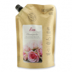 Flüssigseife mit biologischer Schafmilch 1L im Nachfüll-Beutel, Rose 