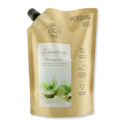 Flüssigseife mit biologischer Schafmilch 1L im Nachfüll-Beutel, Schneerose 