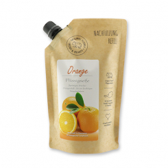 Flüssigseife mit biologischer Schafmilch 500ml im Nachfüll-Beutel, Orange 