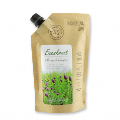 Pflegeshampoo Hair & Body mit biologischer Schafmilch 500ml im Nachfüll-Beutel, Eisenkraut 