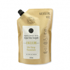 Liquid vegetable oil soap with sheepmilk 1l in a refill-bag  "Love for tradition", Marigold 