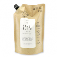 Real liquid natural soap with sheep milk 1l in a refill-bag, Lavender 