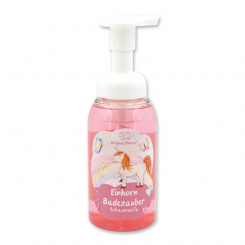 Schaumseife mit biologischer Schafmilch 300ml im Spender "Einhorn Badezauber", Blütenzauber 