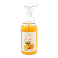 Foam soap with organic sheep milk 300ml in a dispenser, Orange 