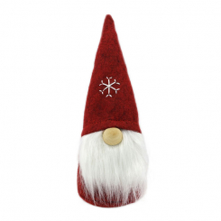 Wichtel "Stoff-Santa" 20cm, bordeaux 