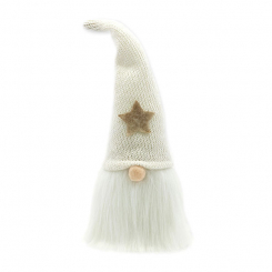 Gnome with beard 16cm, white 