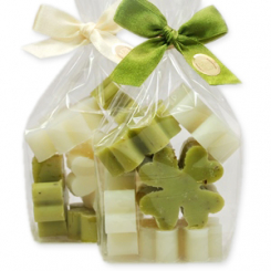 Schafmilchseife Kleeblatt midi 6x25g in Cello, Classic/Eisenkraut 