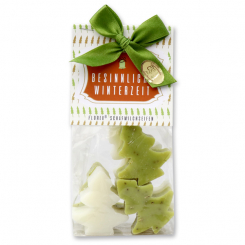 Schafmilchseife Tannenbaum mini 5x16g in Cello "Besinnliche Winterzeit", Classic/Eisenkraut 
