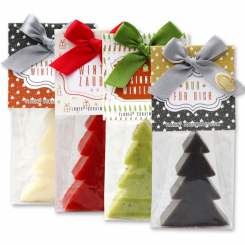 Schafmilchseife Tannenbaum 75g in Cello "Herzenswünsche", sortiert 