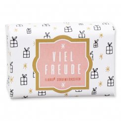 Sheep milk soap 100g "Viel Freude", Christmas rose silver 