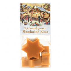 Sheep milk soap star 4x20g in a cellophane bag "Christmas magic motif 16", Tangerine-cinnamon 