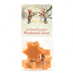 Sheep milk soap star 4x20g in a cellophane bag "Christmas magic motif 17", Tangerine-cinnamon 