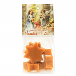 Sheep milk soap star 4x20g in a cellophane bag "Christmas magic motif 18", Tangerine-cinnamon 
