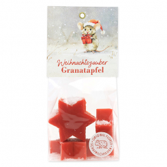 Sheep milk soap star 4x20g in a cellophane bag "Christmas magic motif 24", Pomegranate 
