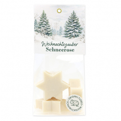 Schafmilchseife Stern midi 4x20g in Cello "Weihnachtszauber-Motiv 8", Schneerose 