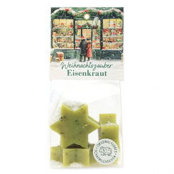 Sheep milk soap star 4x20g in a cellophane bag "Christmas magic motif 9", Verbena 
