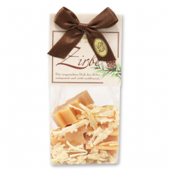 Sheep milk soap tree 5x16g with swiss pine shavings in a cellophane bag "classic", Swiss pine 