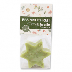 Sheep milk soap star 80g in a cellophane bag "Besinnlichkeit", Verbena 