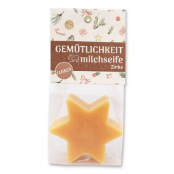 Sheep milk soap star 80g in a cellophane bag "Gemütlichkeit", Swiss Pine 